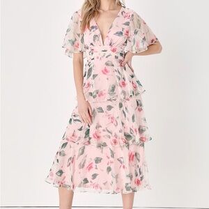 Lulus Floral Pink Dress